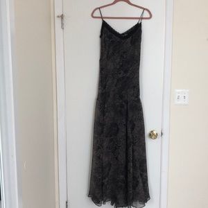 Black floral maxi dress (size L) by Winter Kate